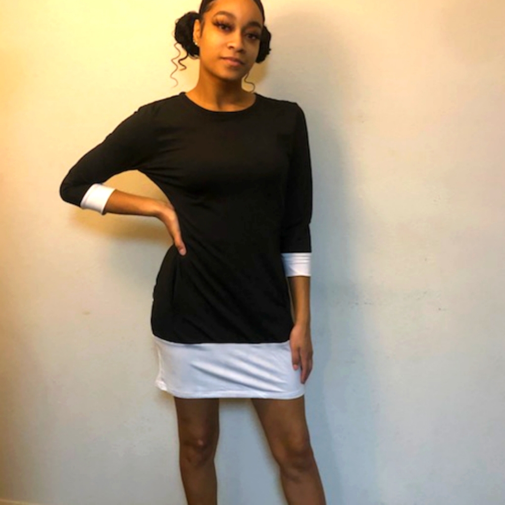 NWOT- Black and White Dress with Pockets